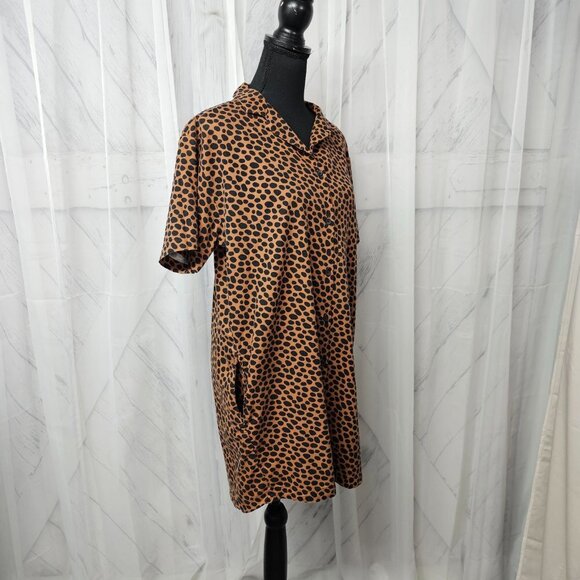 Leopard Print Short Sleeve Dress - Picture 5 of 13